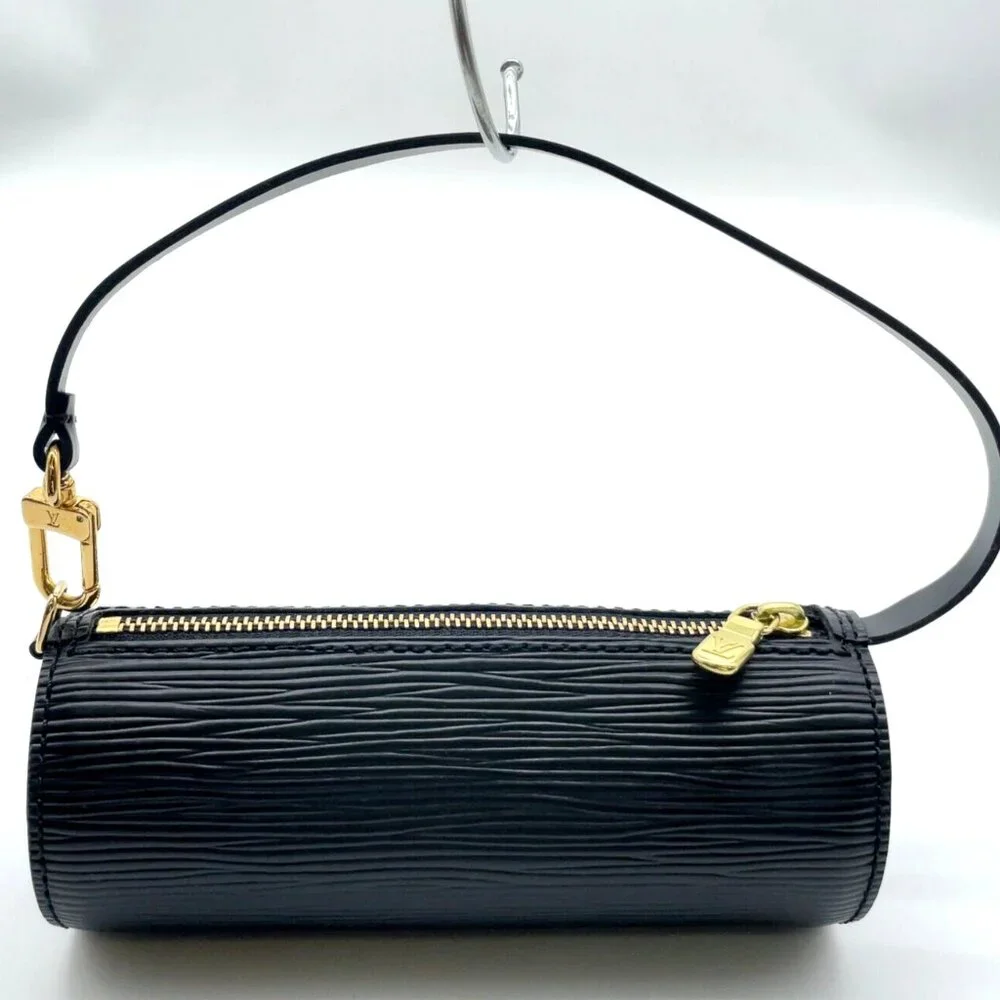 Authentic Louis Vuitton Leather Epi Soufflot Satchel Bag w/ Accessories Pochette - Picture 9 of 16